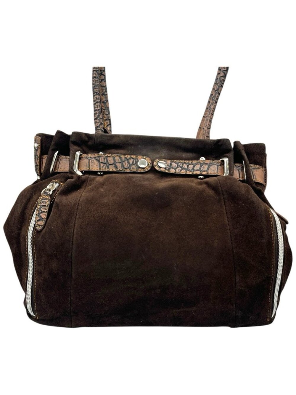 Gun Tote’n Mamas Adjustable Concealed Carry Brown Leather Suede Purse - Picture 4 of 16